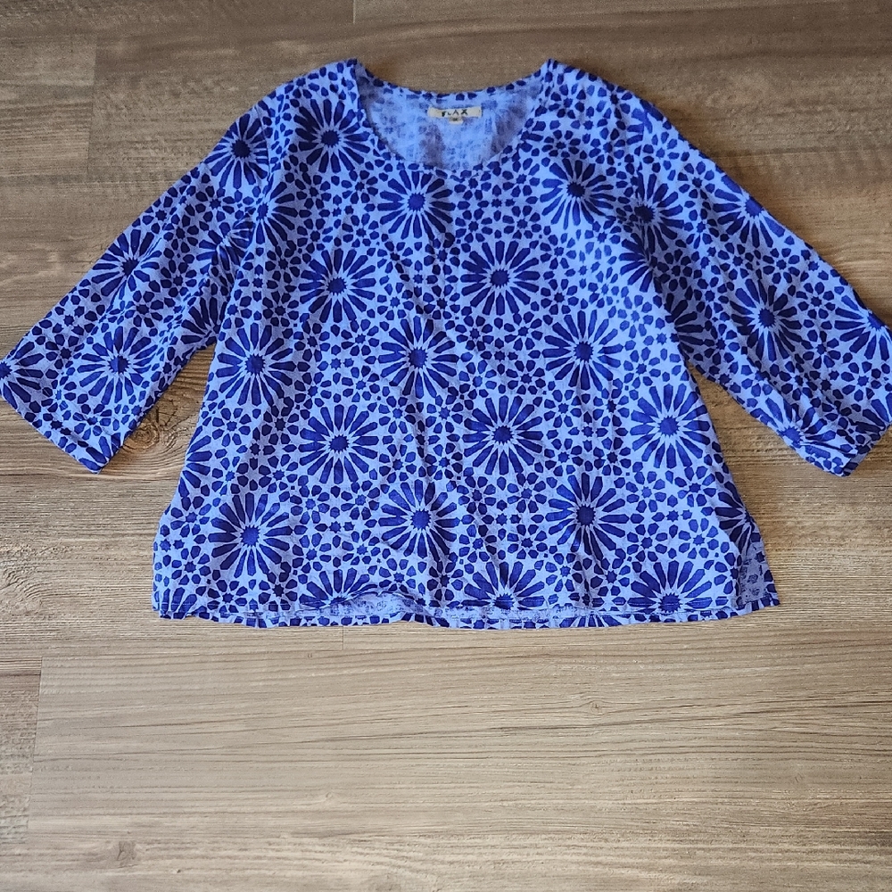 Blue Floral Print Women’s Top